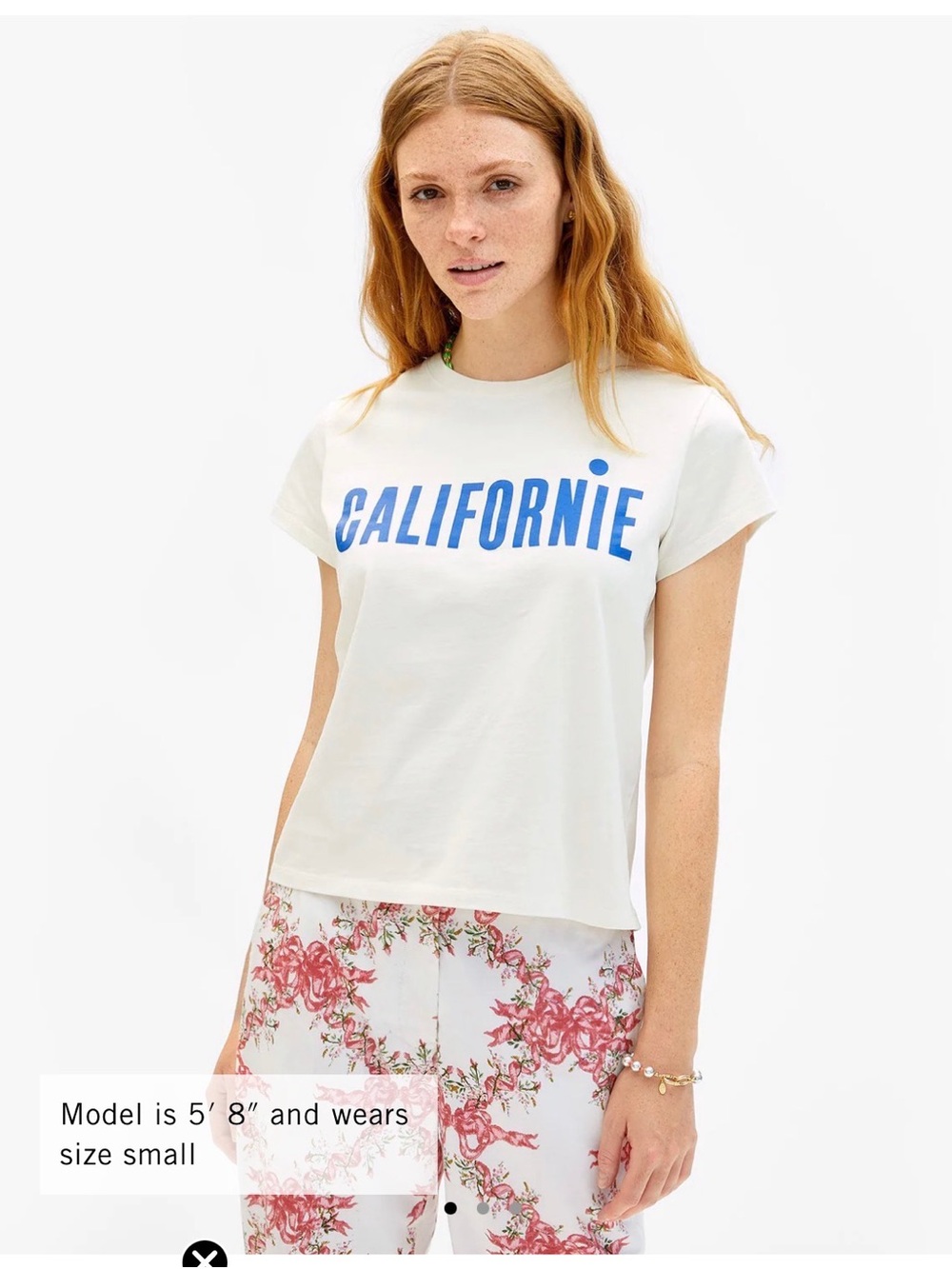 Clare V. classic Tee
Color: Cream w/cobalt Women's M